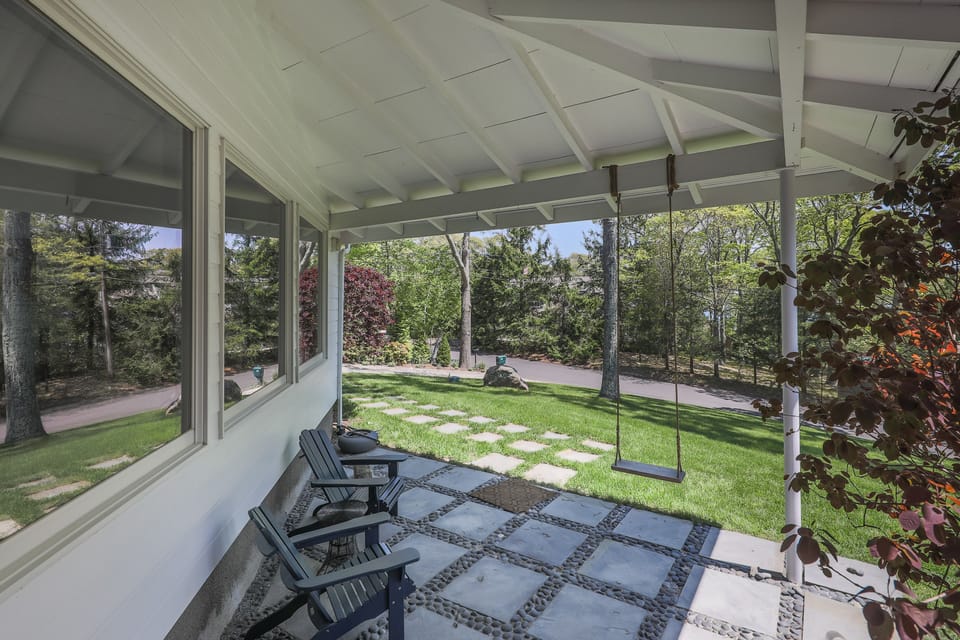 Front Porch with Seating and Swing!