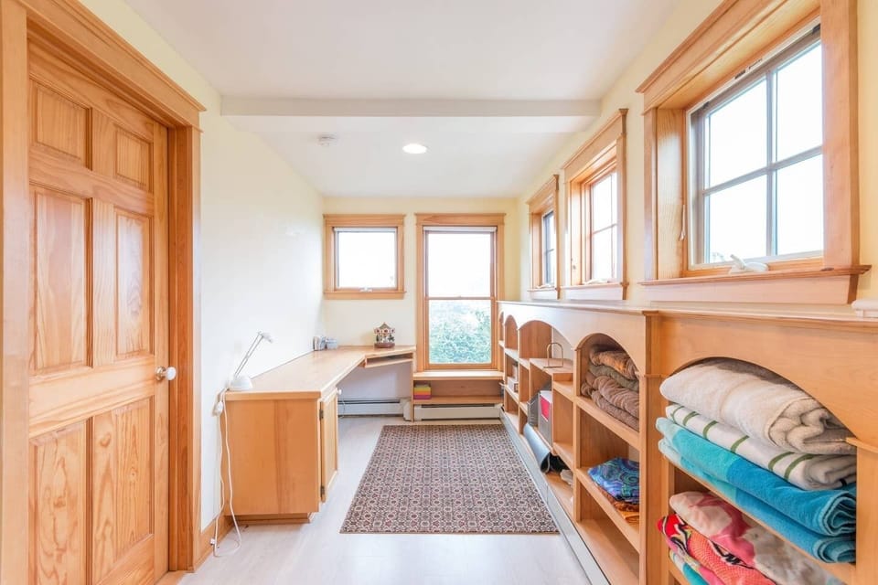 First floor home office and door to guest room