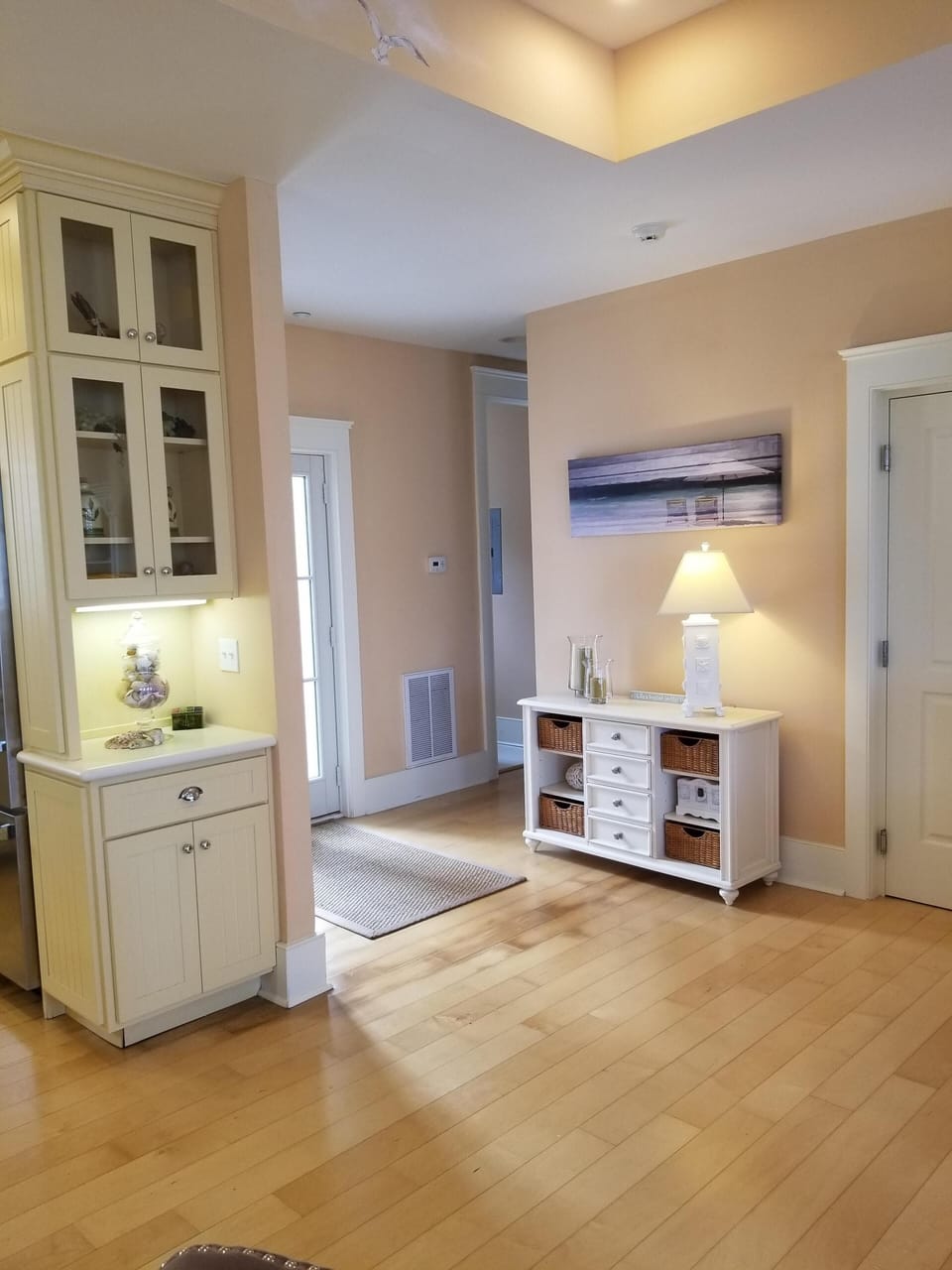 Beachy, clean and fun home.