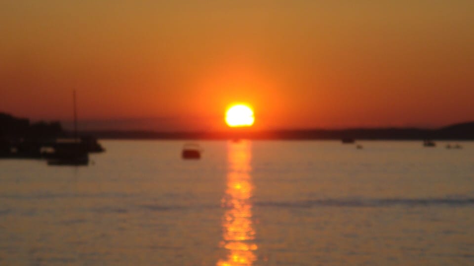 Sunset at end of the lake