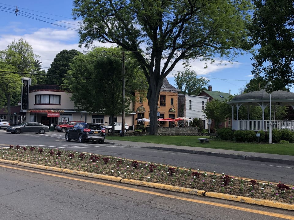 Village restaurants and shops