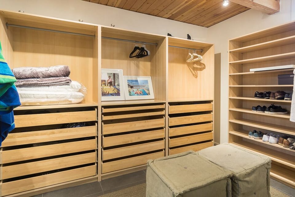 Walk-in closet in master bedroom