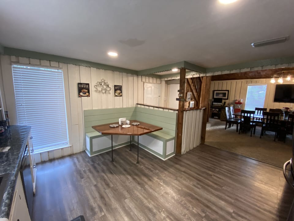open concept between kitchen and dining room