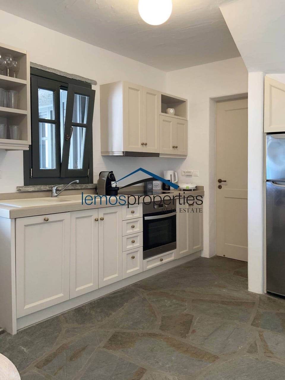 The open-plan kitchen