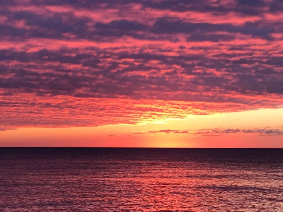 Sunset on the beach.
