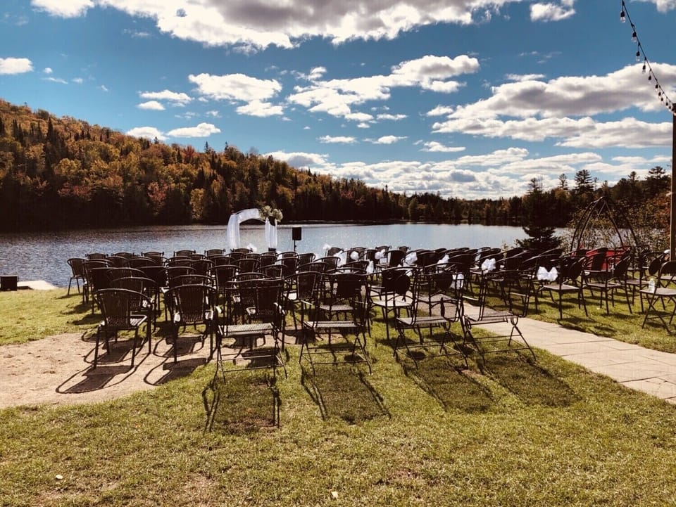 Outdoor banquet area