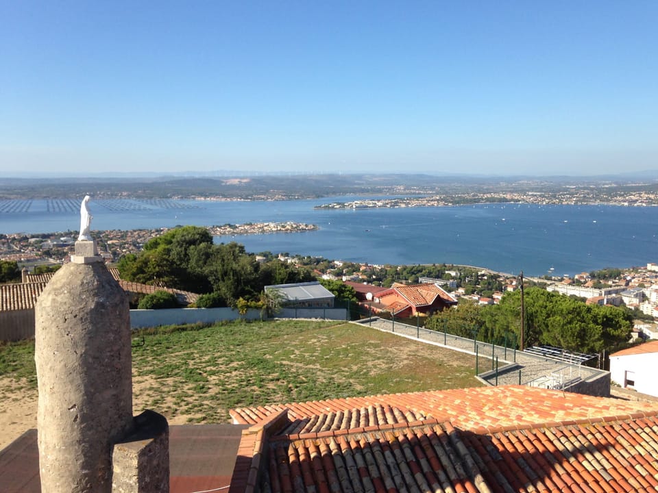 View of Bouzigues from the Mont St Clair above Sète