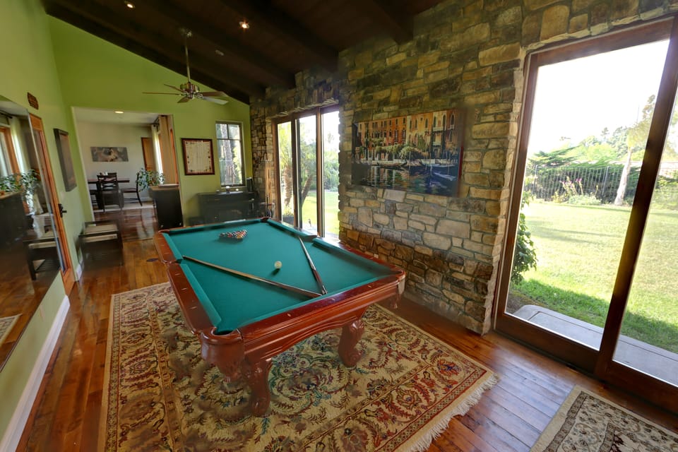 Billiards room off of living room