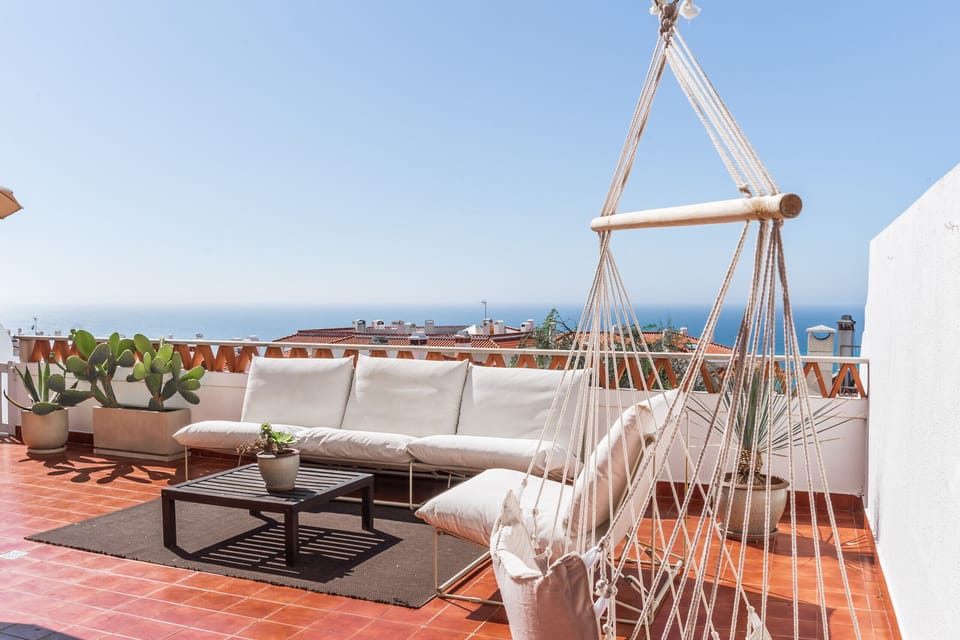 Private terrace with hammock and sea view