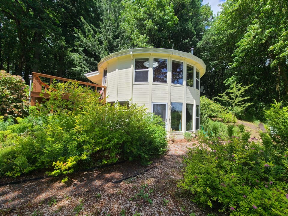 the two-story house from below
