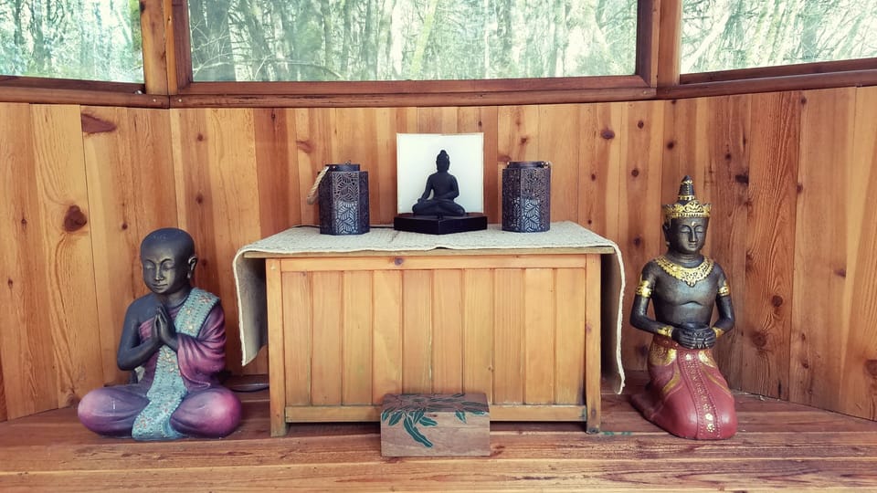 meditation/yoga space inside the gazebo