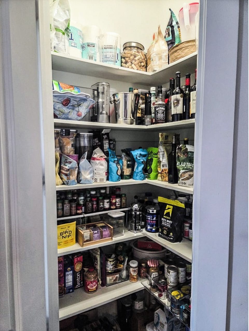Fully stocked pantry, help yourself to all but the booze.