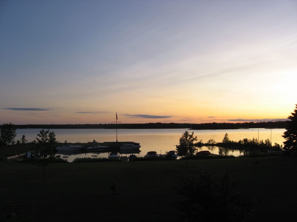 Beautiful sunsets over the dock on Detroit Harbor