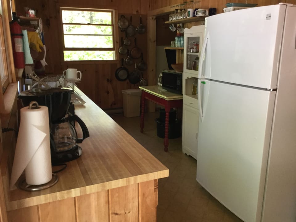 Kitchen with a new refrigerator
