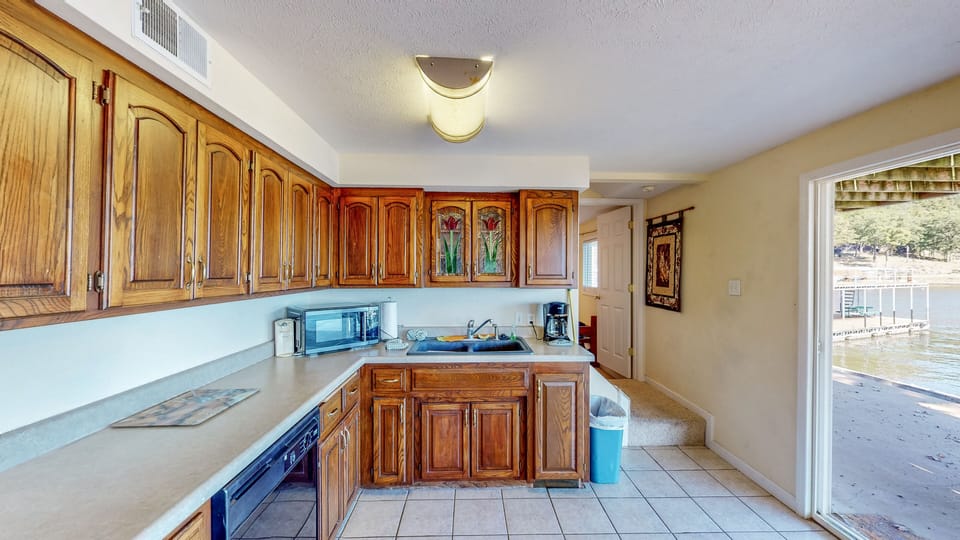 Kitchen with dining table on lower level