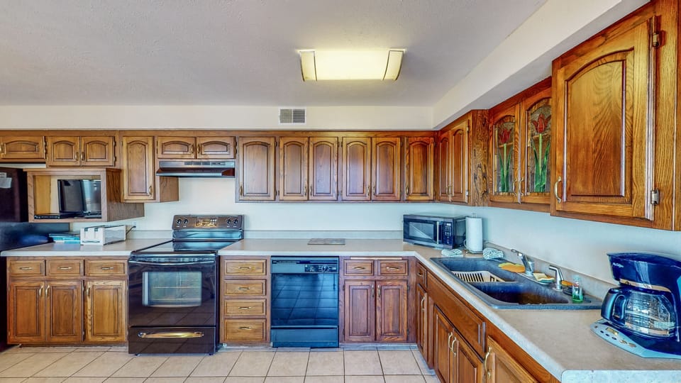 Kitchen with dining table on lower level