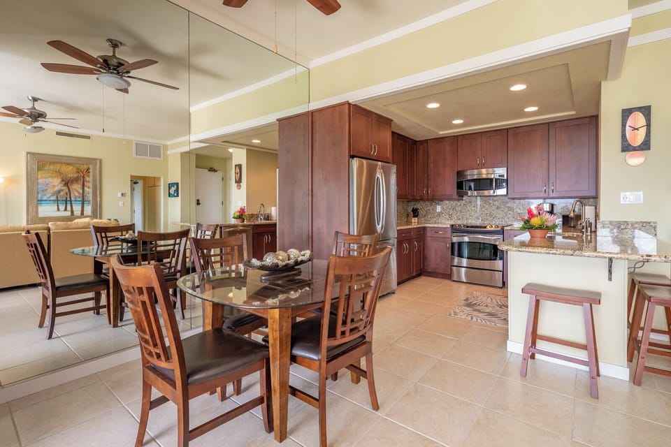 Sophisticated island decor sets the tone for cozy meals and memorable gatherings