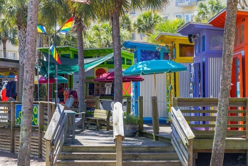 Artists at Gulf Place.  Shops and art activities for families and kids. 