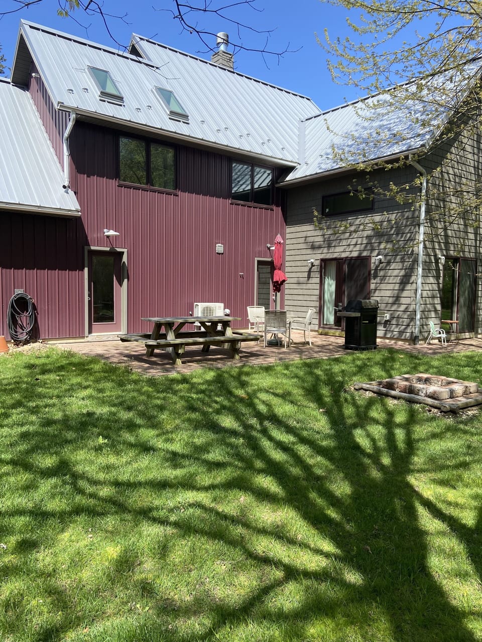 Back yard and fire pit. 