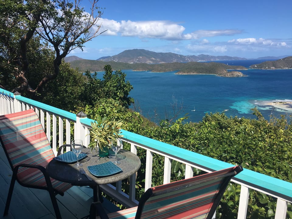 Sitting/dining area of the Guest Cottage
 deck