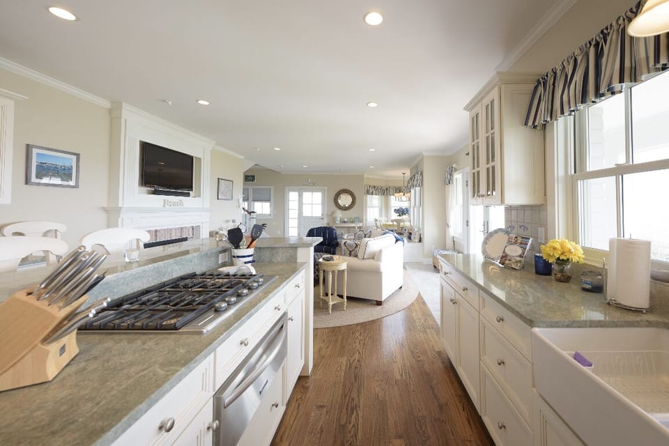 View of kitchen and living room