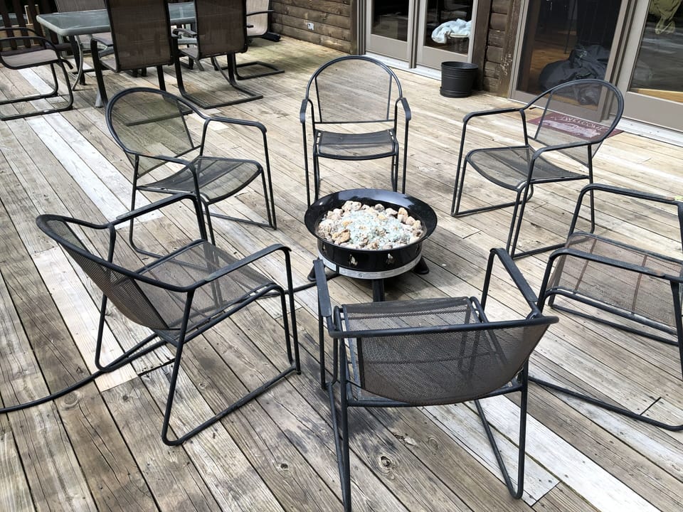 sitting area on deck