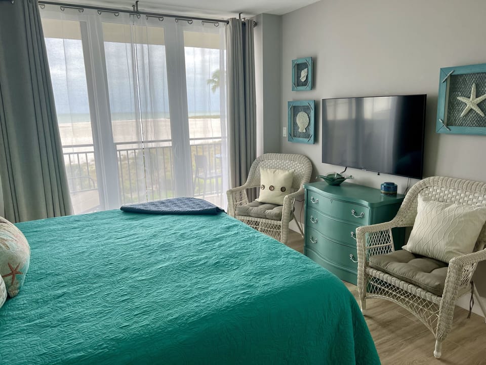 Master bedroom with new large SMART TV
