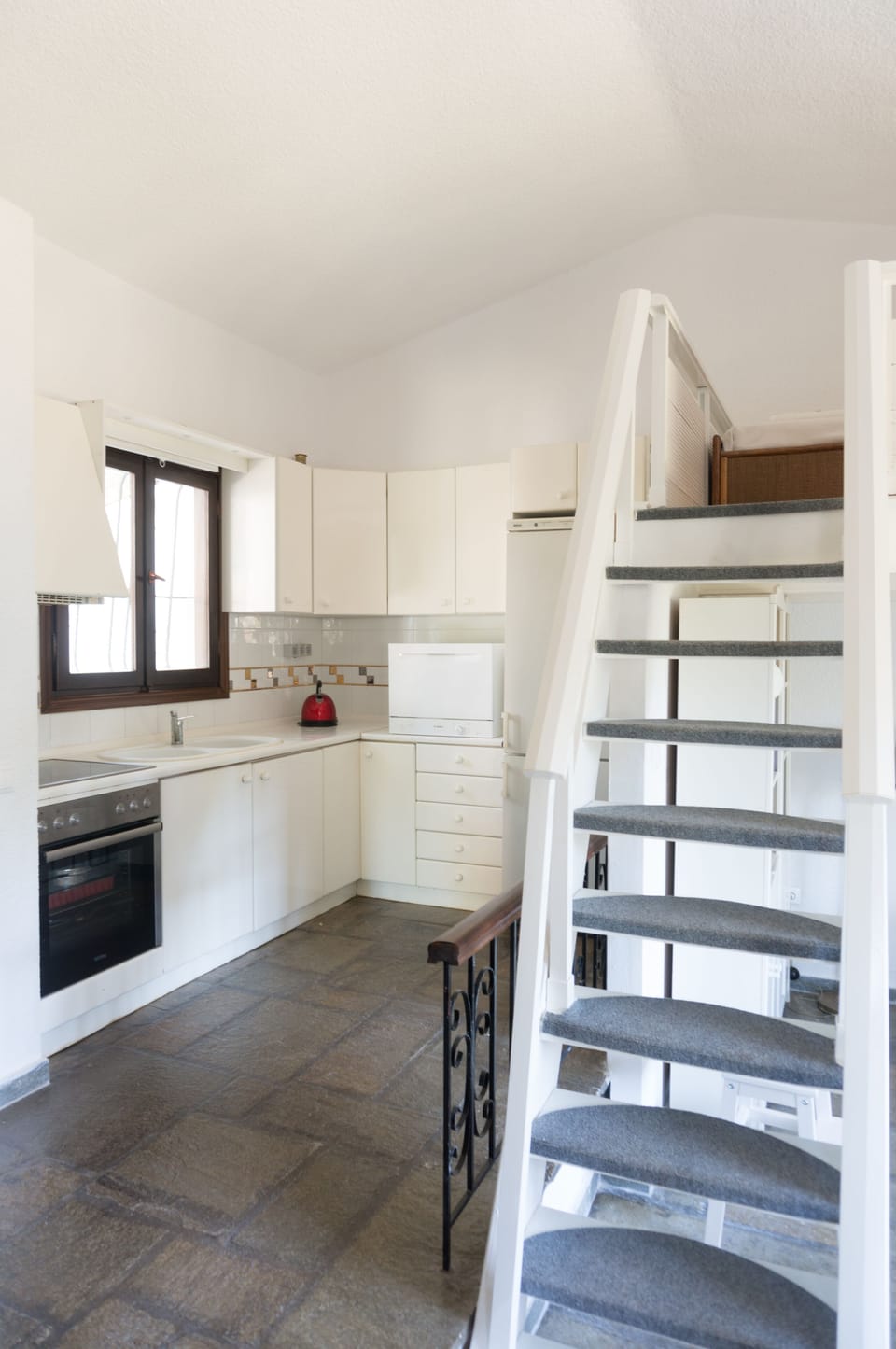 Steps leading to platform bed