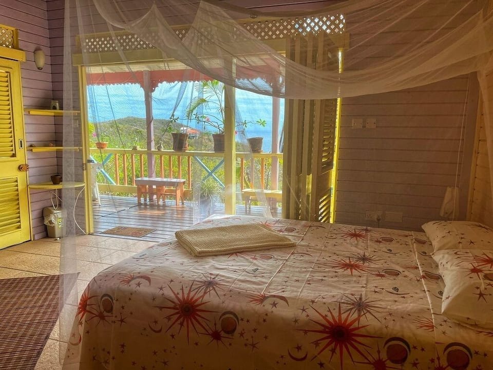 Creole House view out of bed/living room