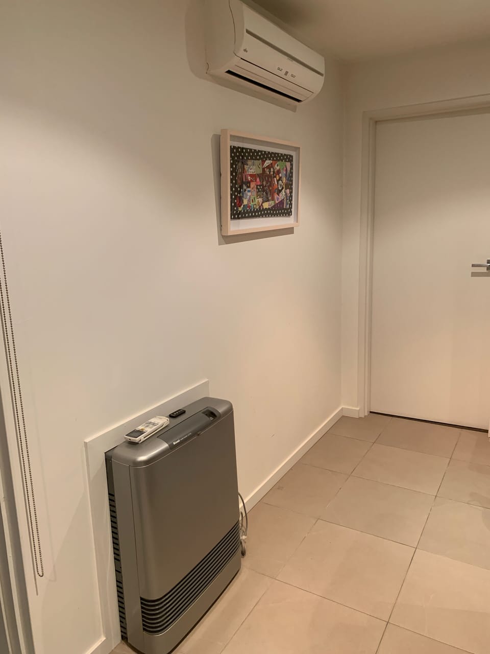 Rinnai heater and a split system air conditioner/heater.
