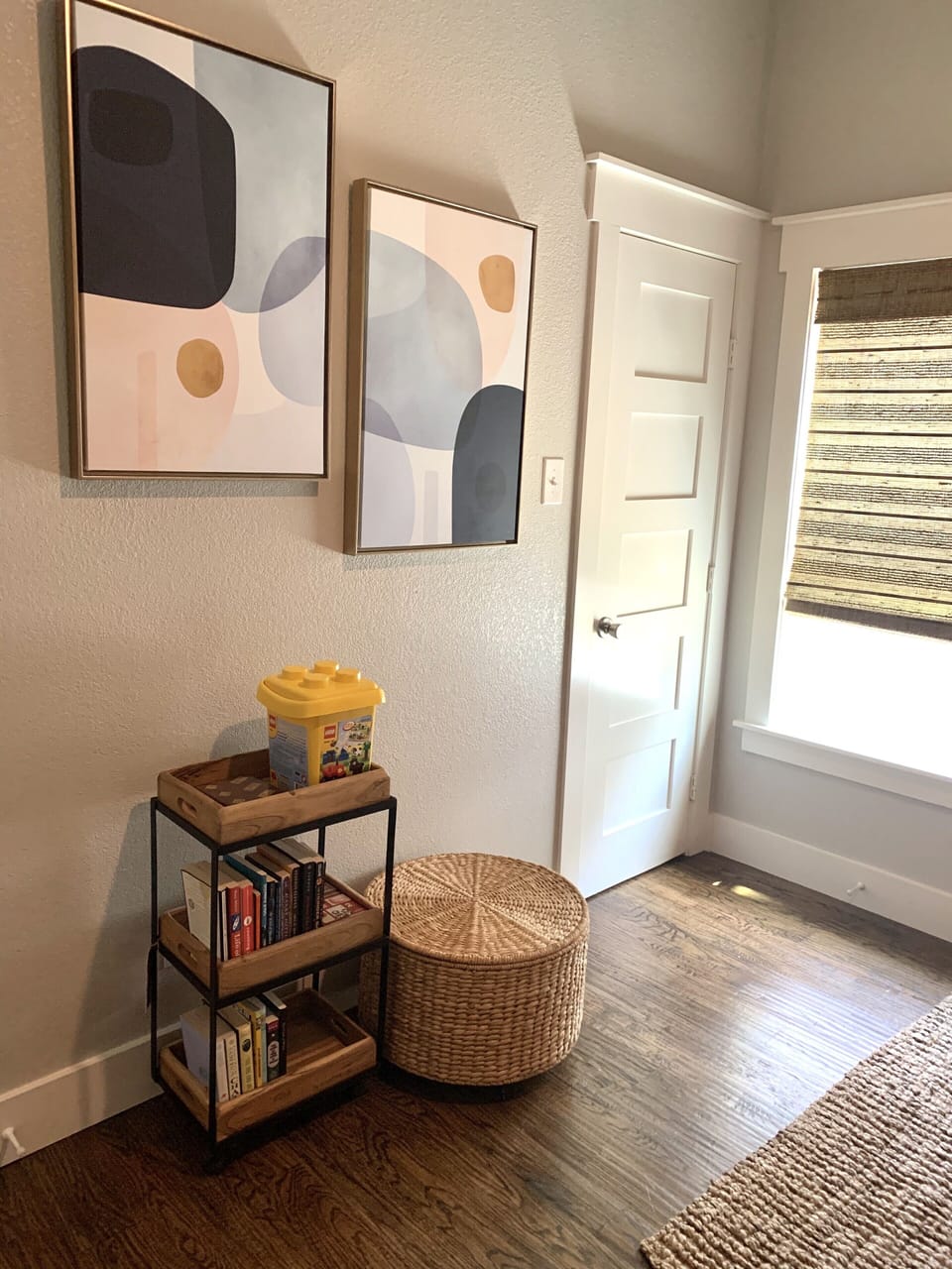 Bedroom #3 with closet and bin with books and toys