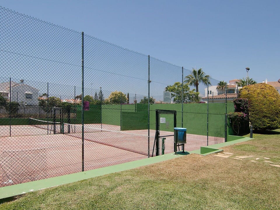 Sport Venue, Chain-Link Fencing, Tennis Court, Net, Sky, Grass, Fence, Tree, Line, Wire Fencing