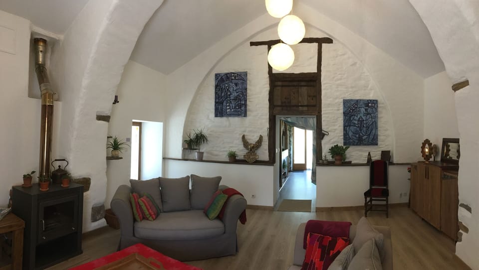 Lounge.  4m high vaulted ceiling