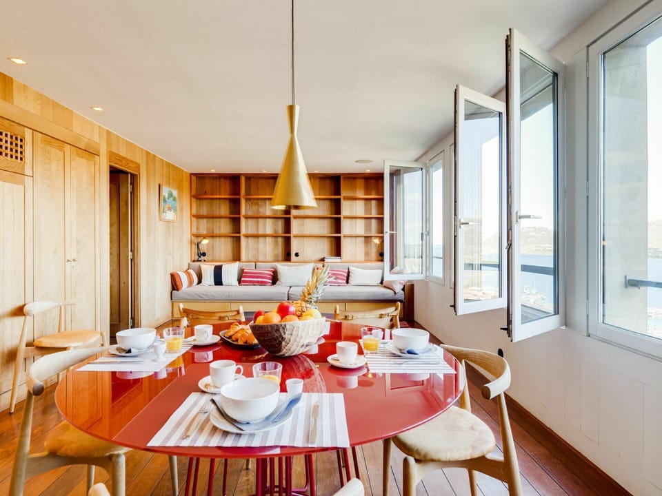 Table, Furniture, Property, Window, Chair, Orange, Interior Design, Wood, Kitchen & Dining Room Table, Building