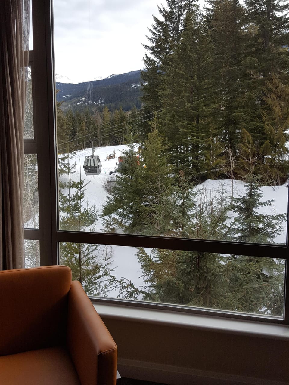 view of Whistler Mountain and the gondola from your suite