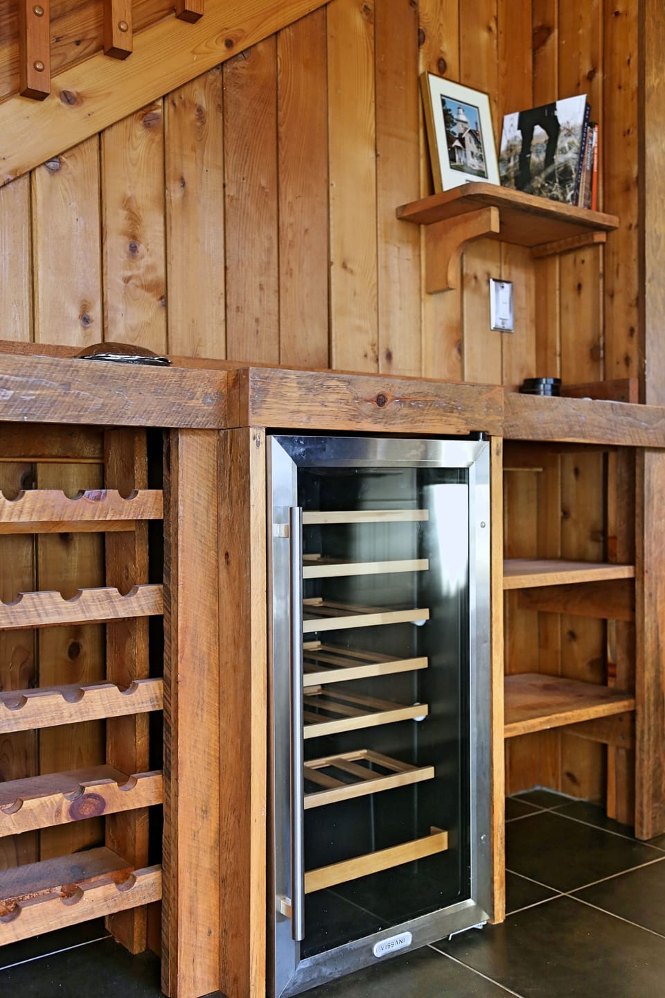 Wine fridge and additional storage
