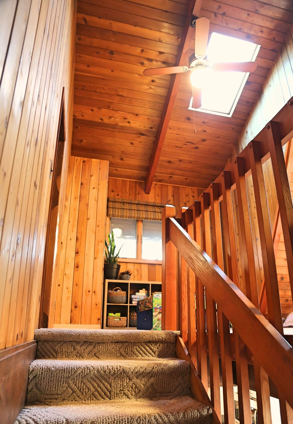 Stairs to loft area and upstairs bedroom/bathroom