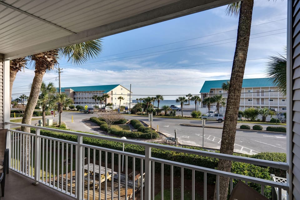 Private balcony with view of Crystal Beach