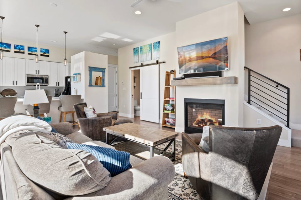 Programmable gas fireplace and smart TV