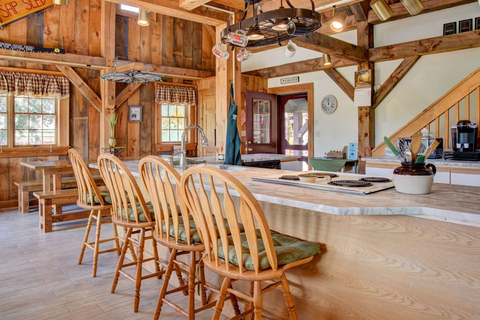Sit at the kitchen counter and be a kitchen assistant/ story teller/wine taster!