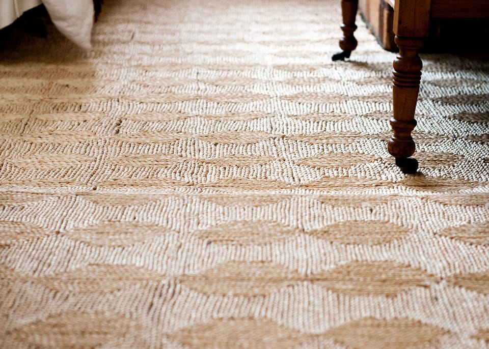 Jute Flooring In Downstairs Twin Bedroom