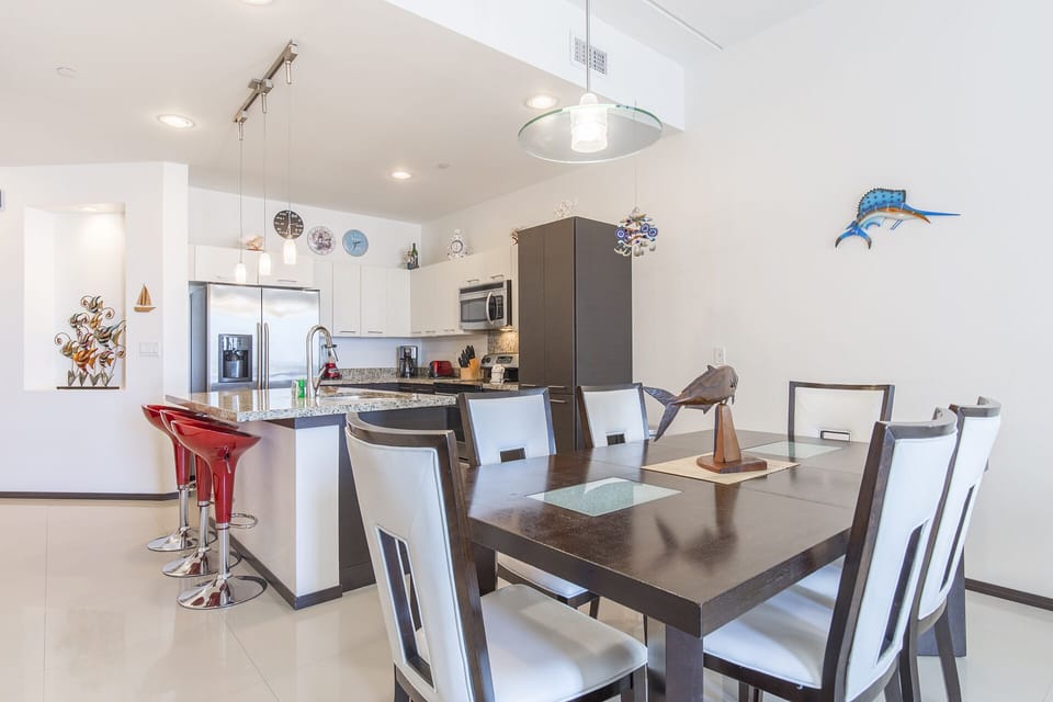 Dining and kitchen areas