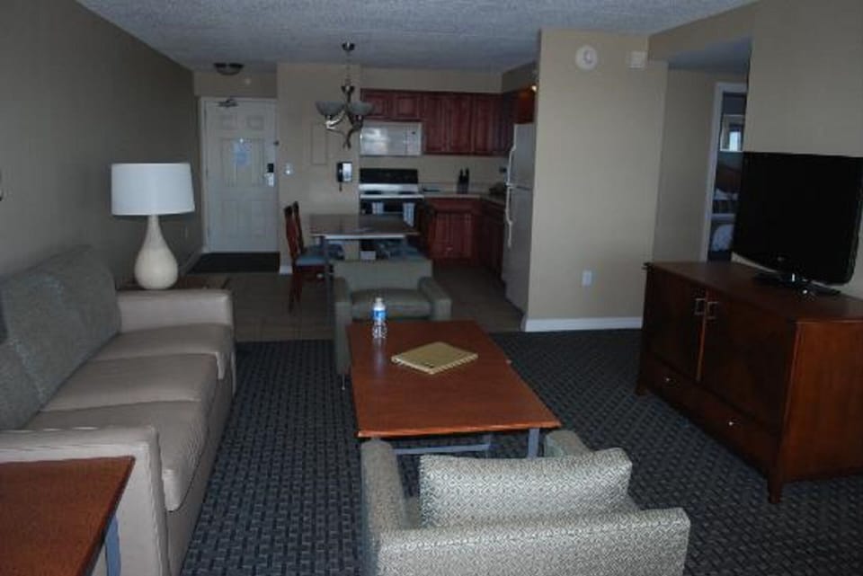 Kitchen, dining, & Living room. (Sleeper Sofa)
