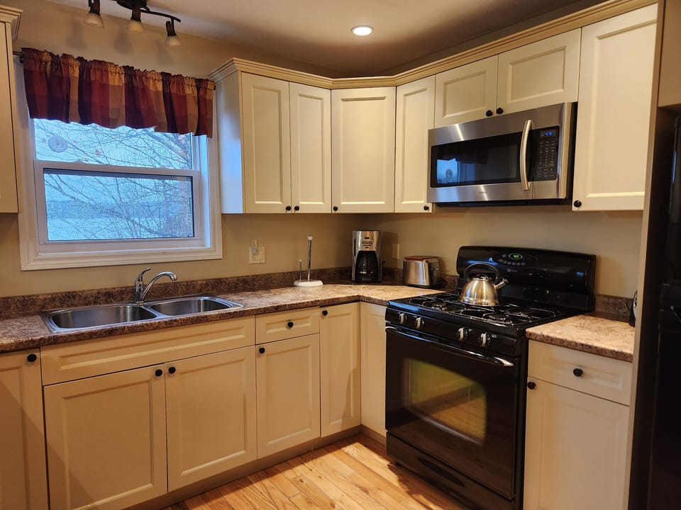kitchen window overlooking lake