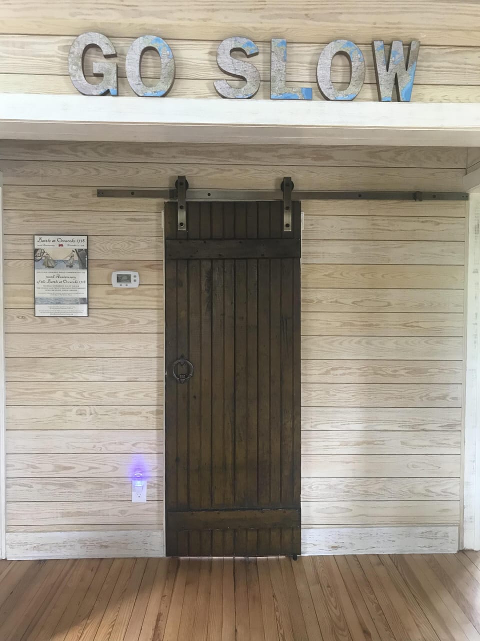 barn door to full bath