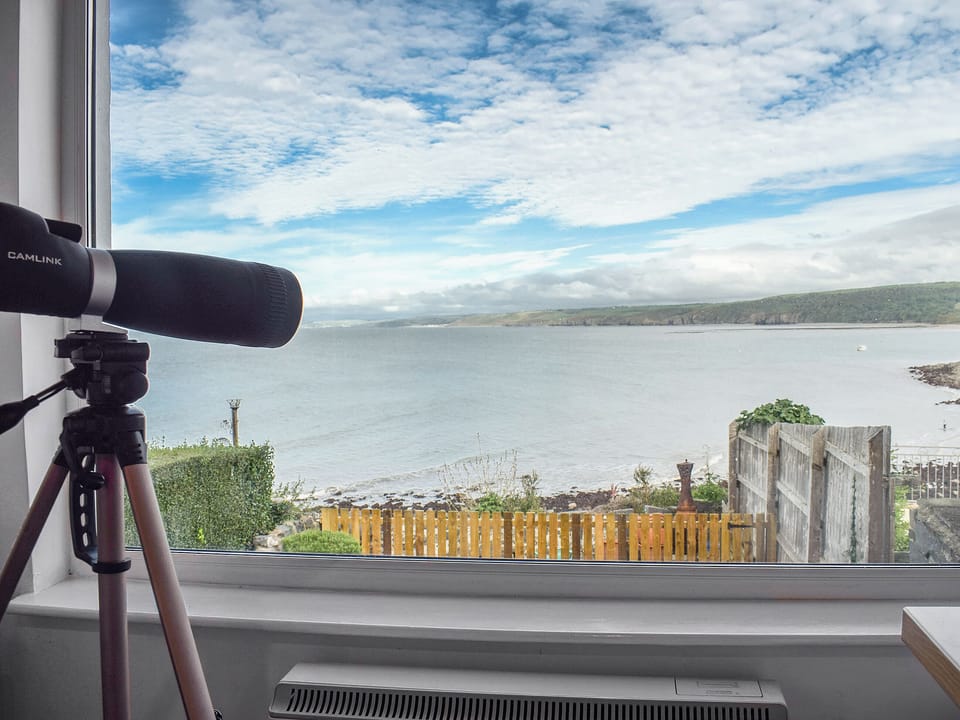 Kitchen with fantastic view across New Quay Bay | Seadrift, New Quay