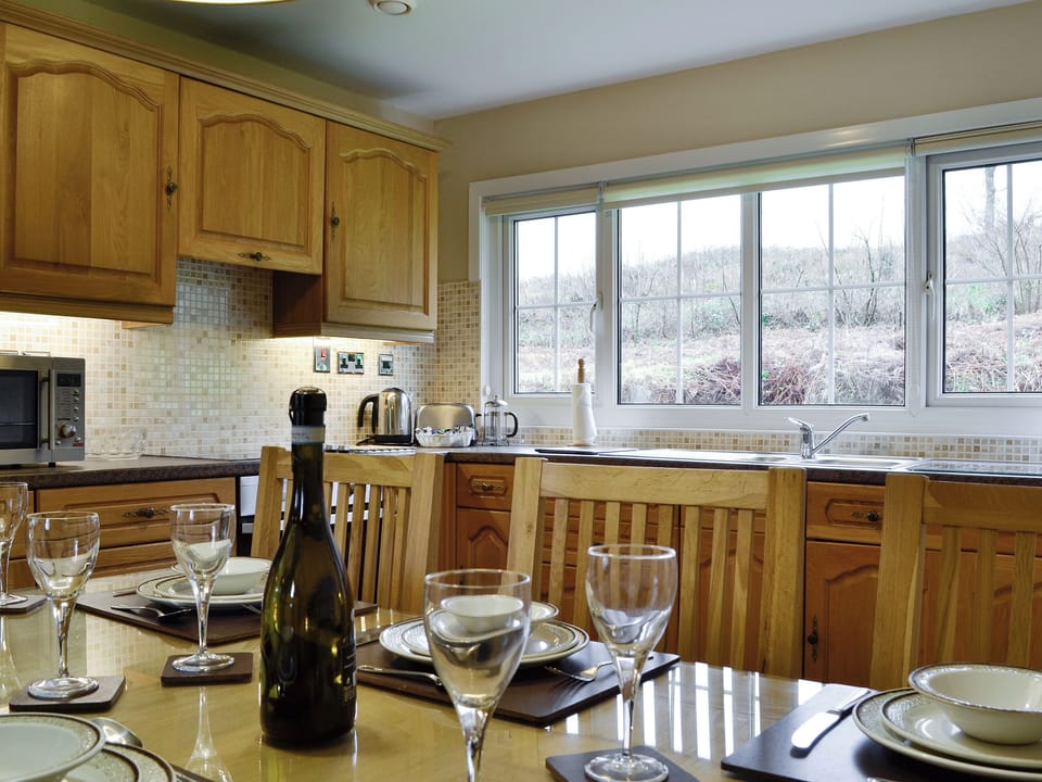Convenient dining area within kitchen | Woodland View 2 - Plas Talgarth, Pennal, near Machynlleth