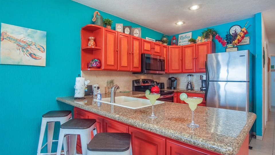 The kitchen counter, a great place to chill.