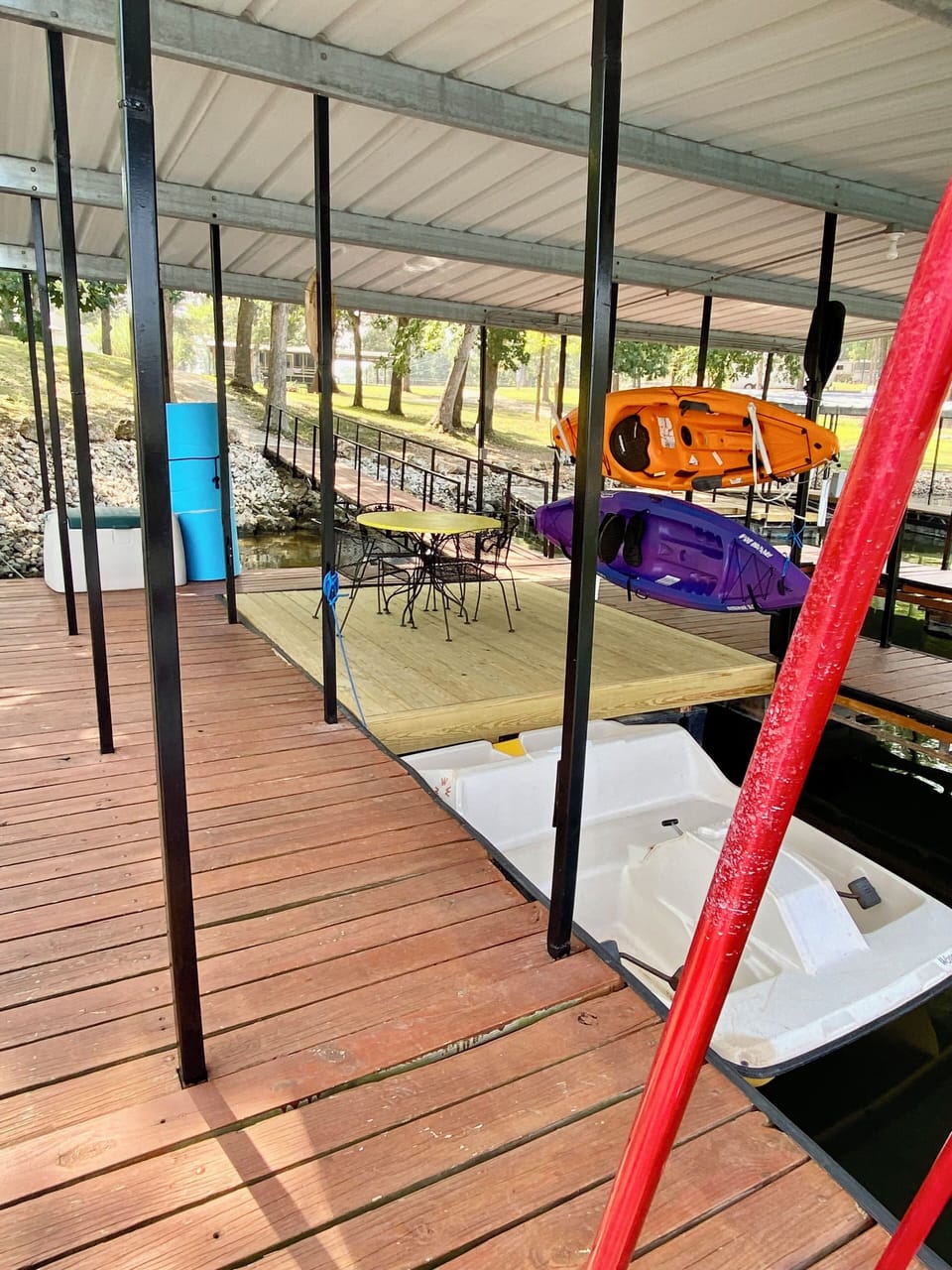 Seating and dock activities.