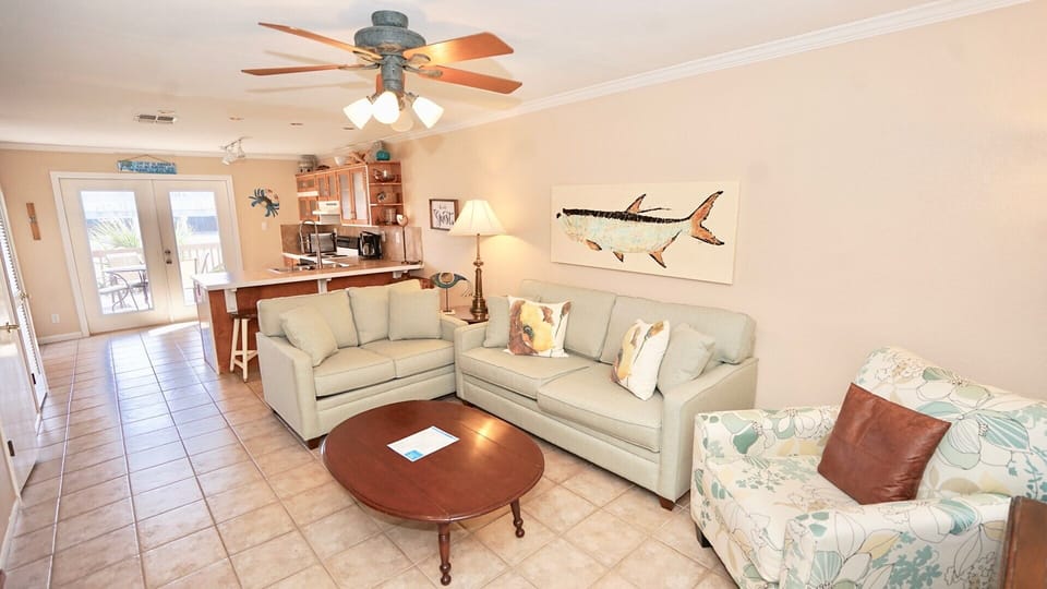 Living room with Queen sleeper sofa